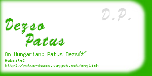 dezso patus business card